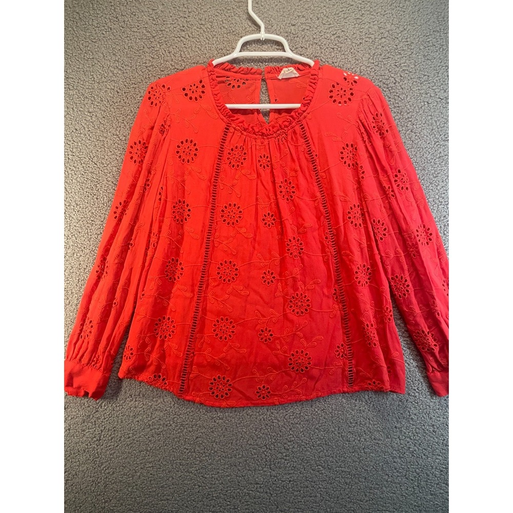 Saint James L'atelier Red  Long Sleeve Cotton Breton T-Shirt Size L